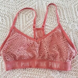 PINK Victoria's‎ Secret Sport Ultimate Lightly Lined Bralette Racerback Coral